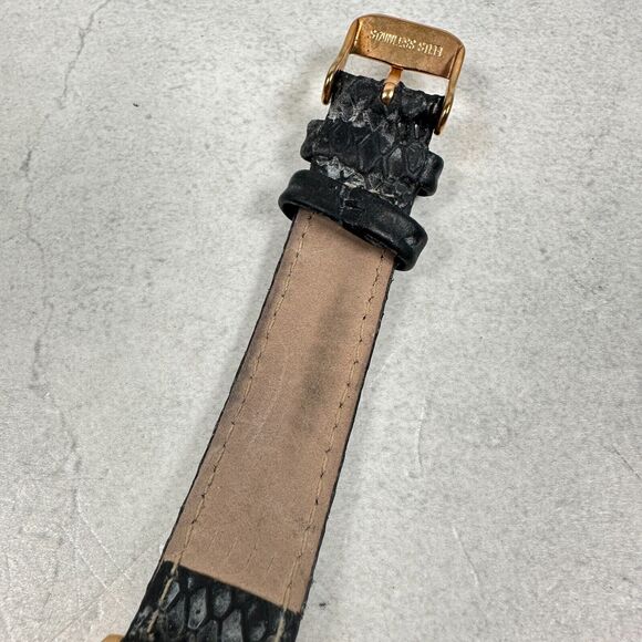 Johan Eric Watch Womens 35mm Gold Tone Black Band Diamond Quartz New Battery - Picture 8 of 12